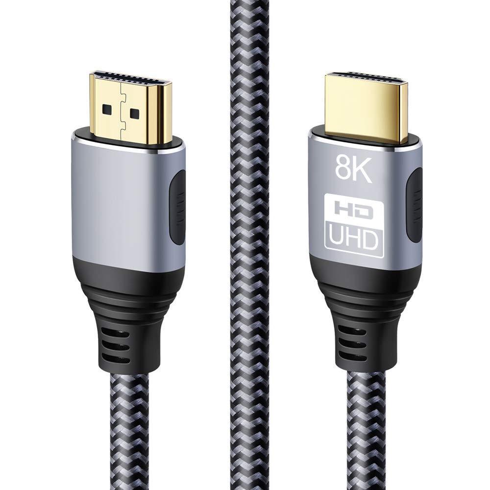 ConnBull 8K HDMI 2.1 Cable 15 Feet, High Speed 48Gbps HDMI to HDMI Nylon Braided Cable Supports 4K@120Hz, 1080P HD, Dynamic HDR, 3D, eARC for PS5 PS4 Xbox etc