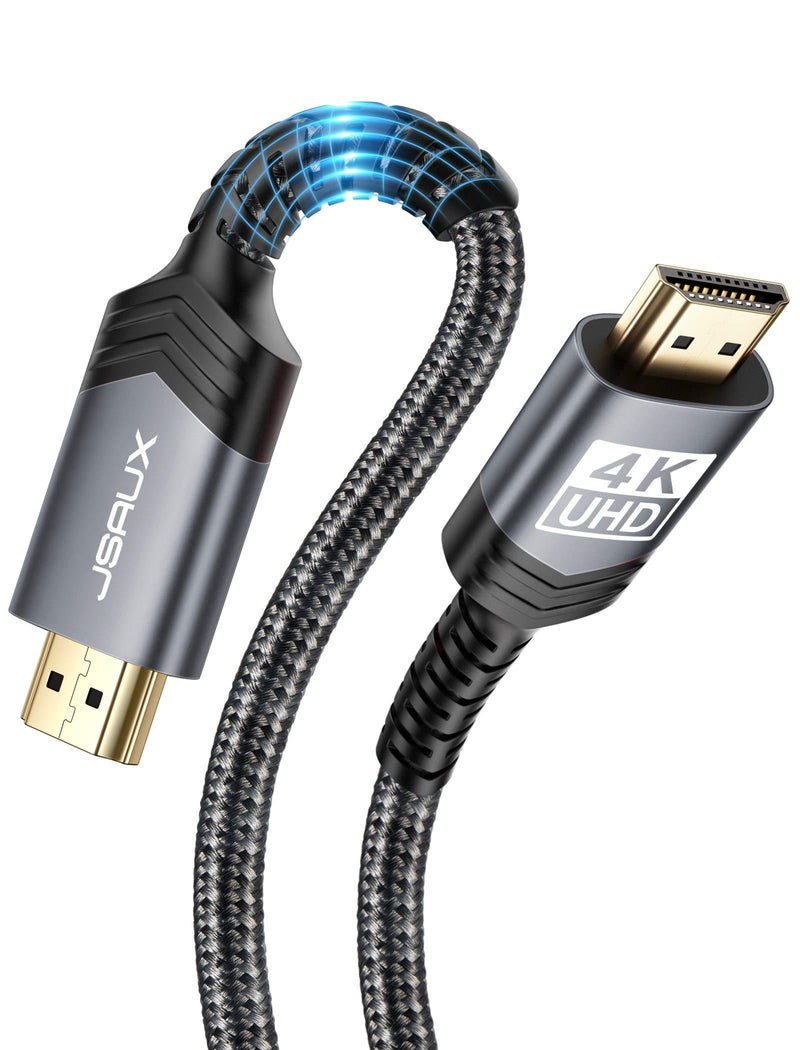 4K HDMI Cable 10ft[1-Pack], JSAUX High Speed 18Gbps HDMI 2.0 to HDMI Cord Support(4K@60Hz HDR, 3D, 2160P, 1080P, Ethernet, HDCP 2.2, ARC)-Compatible with UHD TV, PS5/4/3, &More - Grey