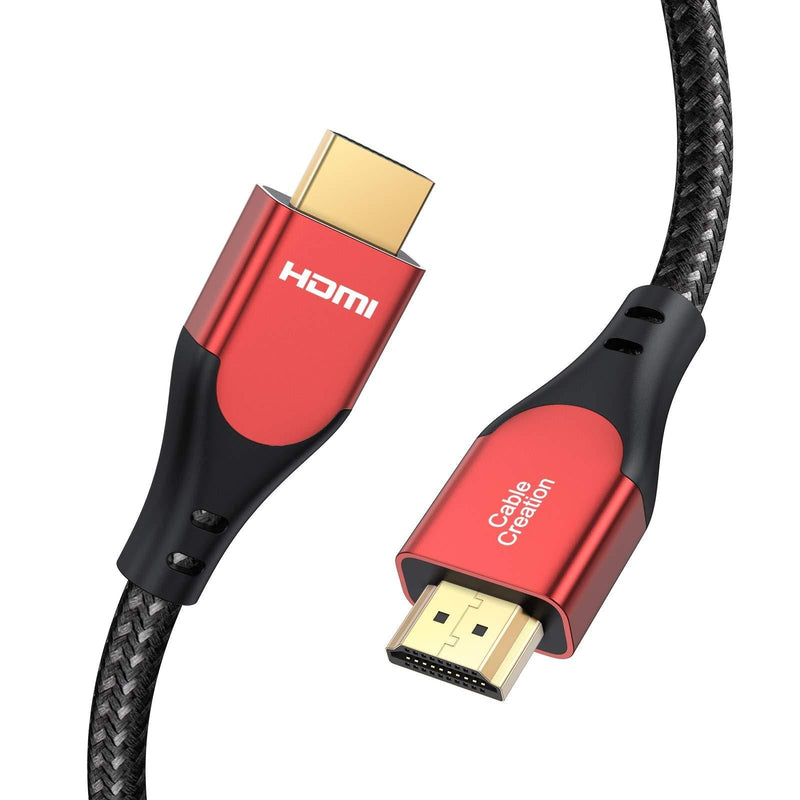 HDMI Cable 4K@60Hz 6.6 ft, CableCreation HDMI 2.0 Cable, High-Speed 18Gbps, 4K HDR, 3D, 2160P, 1080P, Ethernet Support, Compatible with UHD TV, PS5/PS4, Xbox One, Blu-ray, PC, Projector and More 6.6ft Red