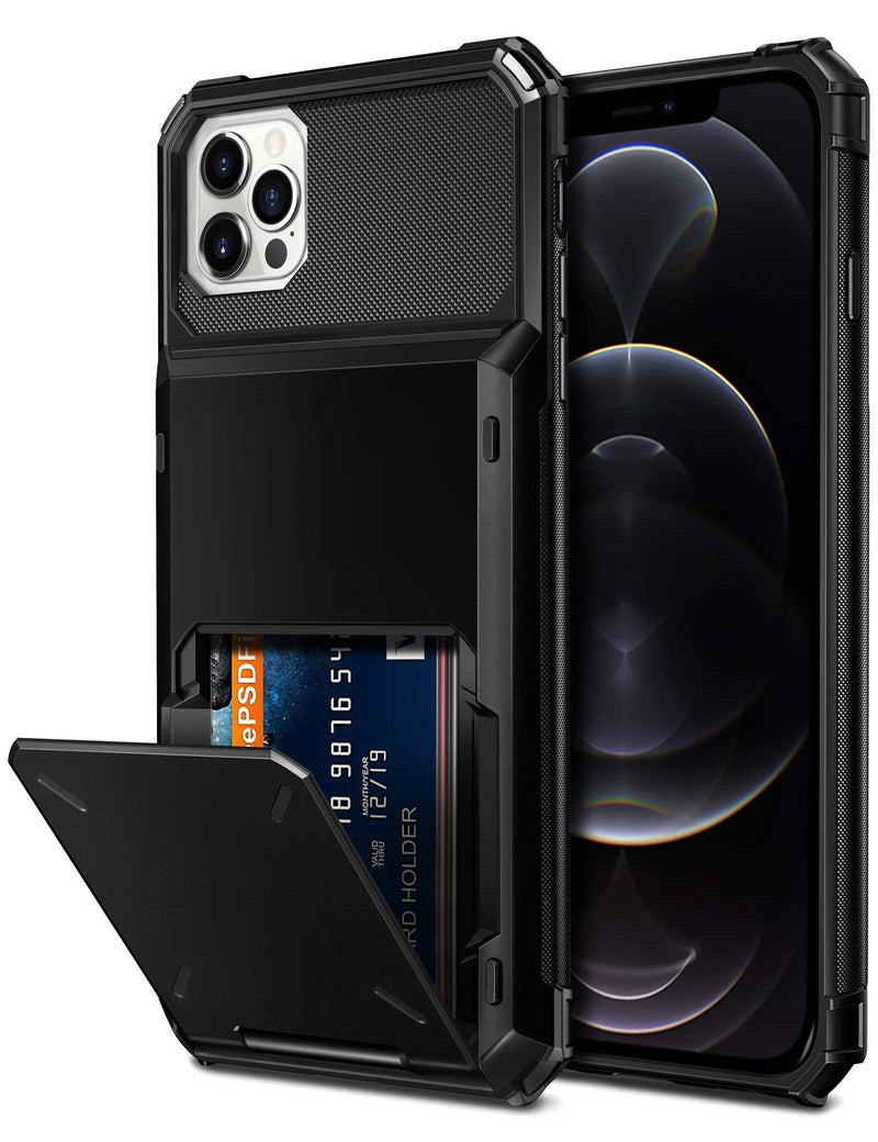 Vofolen Compatible with iPhone 12 Pro Max Case 5G Wallet 4-Card Slot Credit Card Holder Flip Hidden Pocket Dual Layer Hybrid TPU Bumper Armor Protective Hard Shell Back Cover Navy