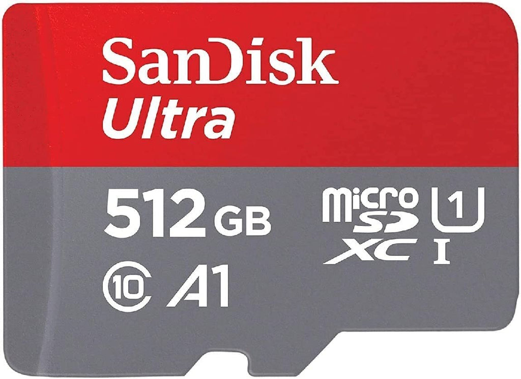 SanDisk 512GB Ultra microSDXC UHS-I Memory Card with Adapter - 120MB/s, C10, U1, Full HD, A1, Micro SD Card - SDSQUA4-512G-GN6MA