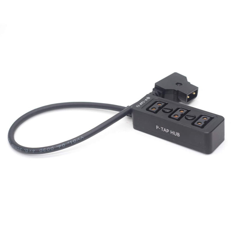DRRI 3 Port P-tap to Dtap Metal Power Distribution Box with 1/4" Thread for Camera Accessories (Black) 3port-dtap Black