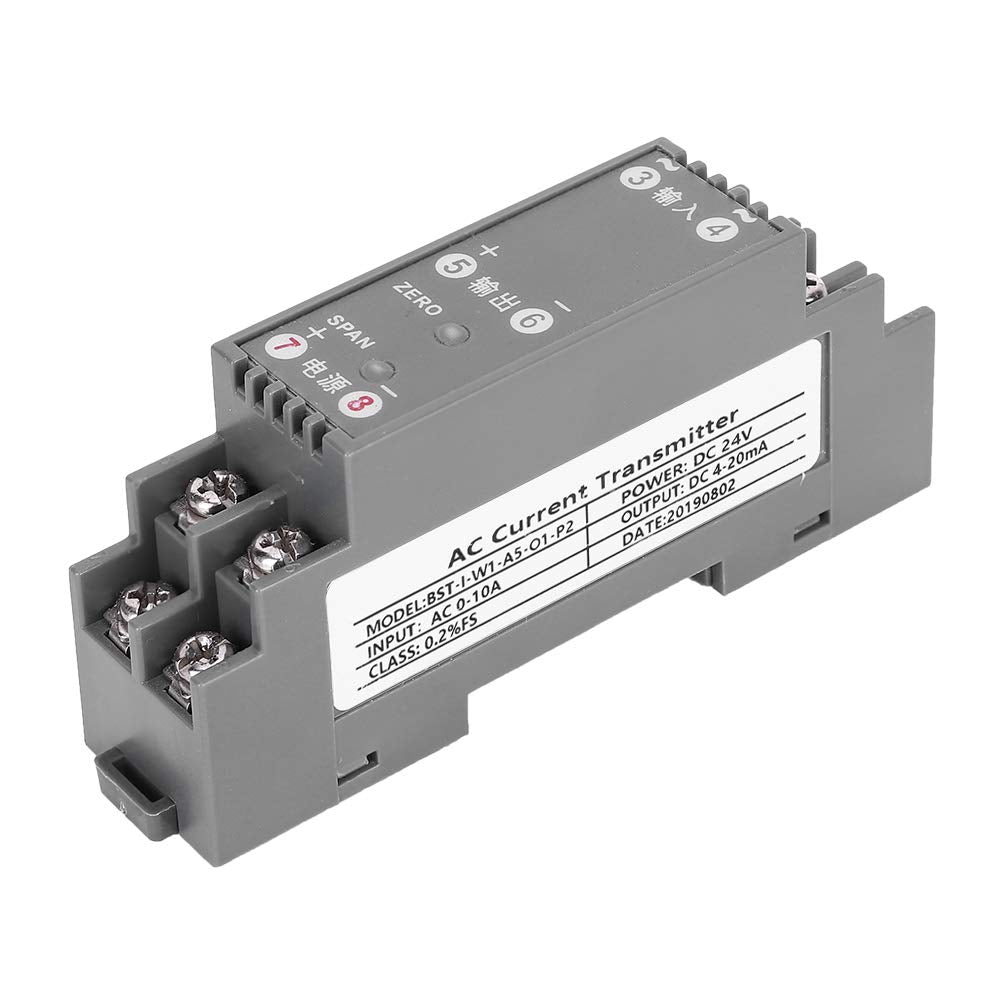 AC Current Transducer, AC 0-10A Input DC 4-20mA Output AC Transmitter Current Sensor