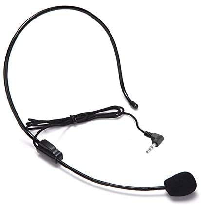 [AUSTRALIA] - 3.5mm Wired Condenser Headset Microphone, Flexible Wired Boom Conference Speech Speaker for Coaches, Tour Guides,Presentations （cord length 3.3ft） 