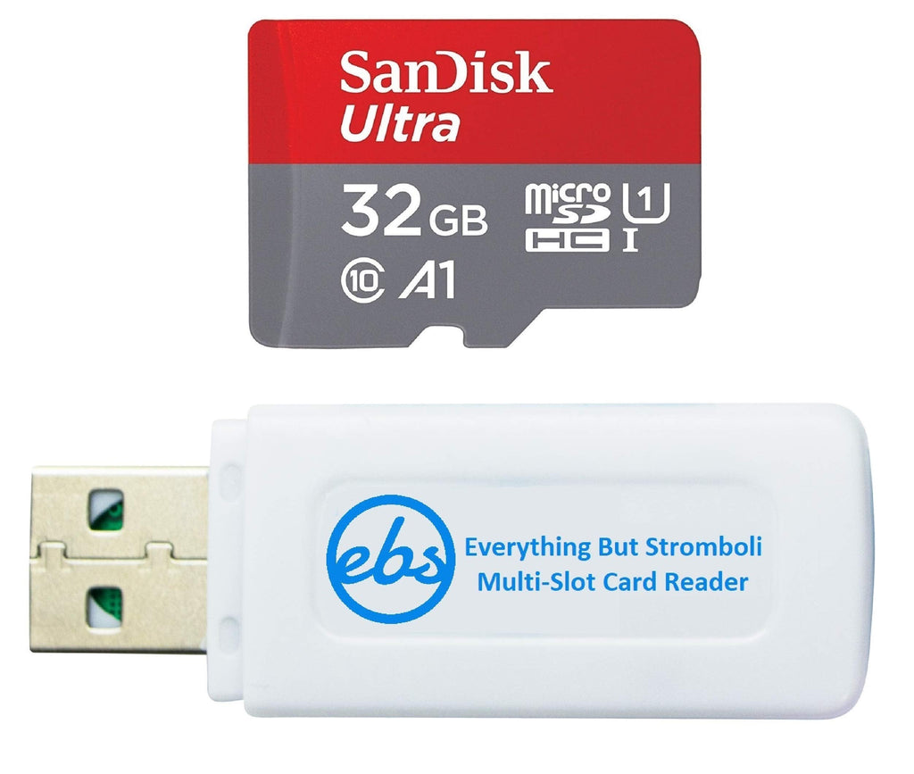 SanDisk 32GB Ultra Micro SD Memory Card Class 10 Works with Canon Ivy CLIQ+, Ivy CLIQ Instant Film Camera (SDSQUAR-032G-GN6MN) Bundle with (1) Everything But Stromboli SD & MicroSD Card Reader