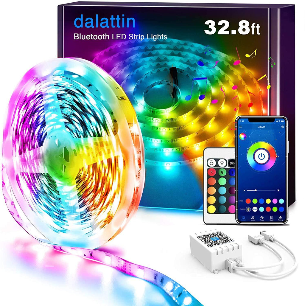 Led Lights for Bedroom Smart 32.8ft Dalattin 1 Rolls of 32.8ft Smart Led Strip Lights Sync to Music Color Changing Lights 5050 with App Control,Remote for Room,Kitchen,Party