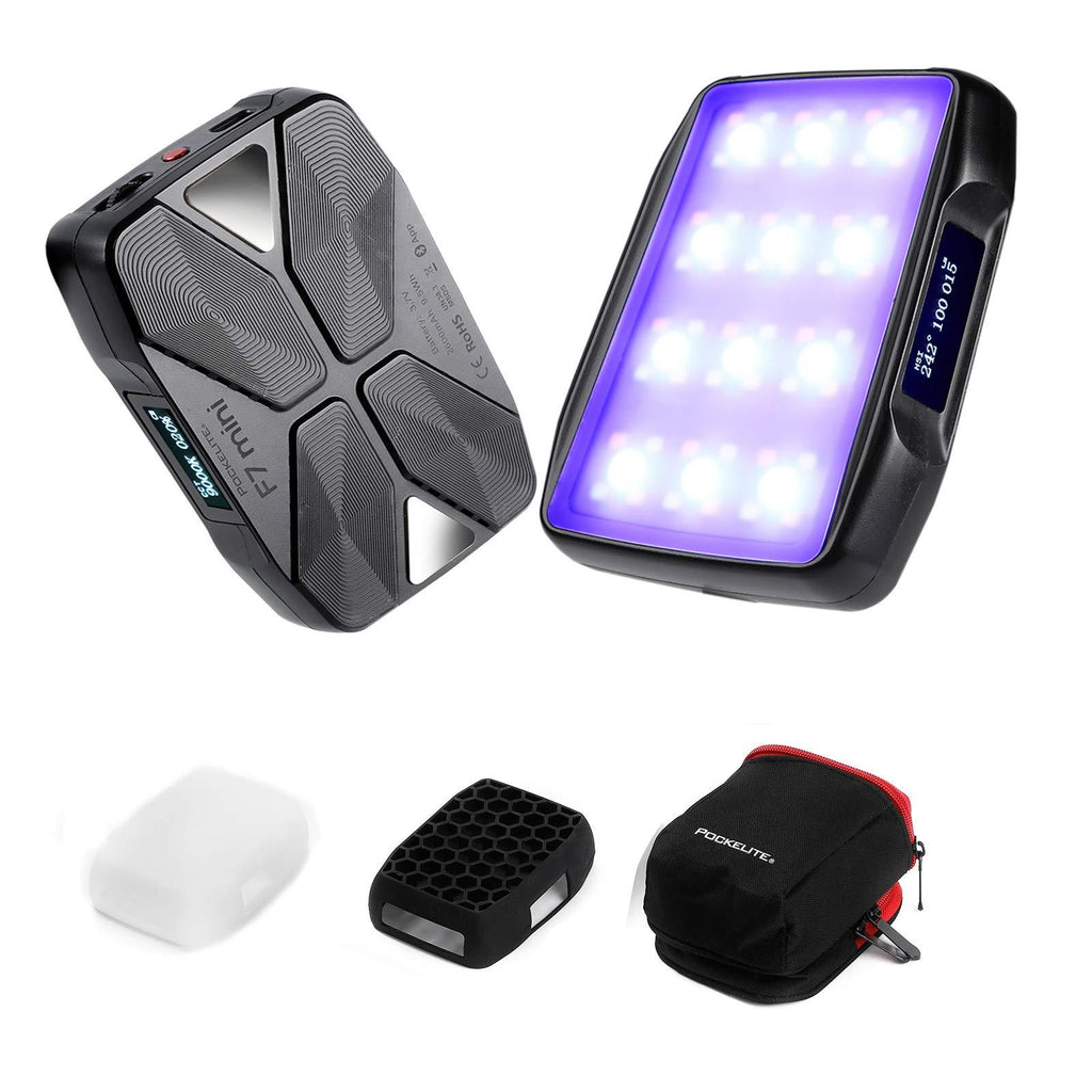Falcon Eyes F7 Mini 5W RGB Pocket On Camera Light with Magnet Adsorption Function, Built-in Rechargeable Battery, App Control