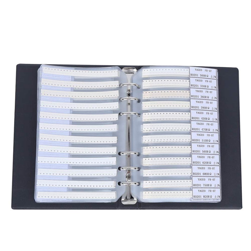0201 SMD Resistor Sample Book, 170 Values Resistor Kit 50 Each 1% Accuracy in Storage Book Case, Electronic Component for Electronic Engineering