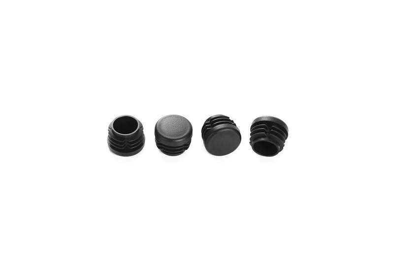 Plastic Plugs Tubing End Caps- Furnigear Black Chair End Cap 1 1/8” Outside Bottom Round Tubing Caps Round Furniture Slides Glides (24pack) 1 1/8"-24pack