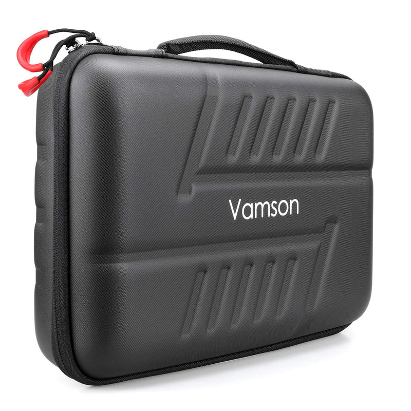 Vamson Large Carrying Case for GoPro Hero 10 9 8 7 6 5 4 3/DJI Osmo Action/AKASO/APEMAN/Insta360 One X Camera and Accessories, Hard PU Shell DIY Protective Travel Case Storage Bag Outdoor VP808
