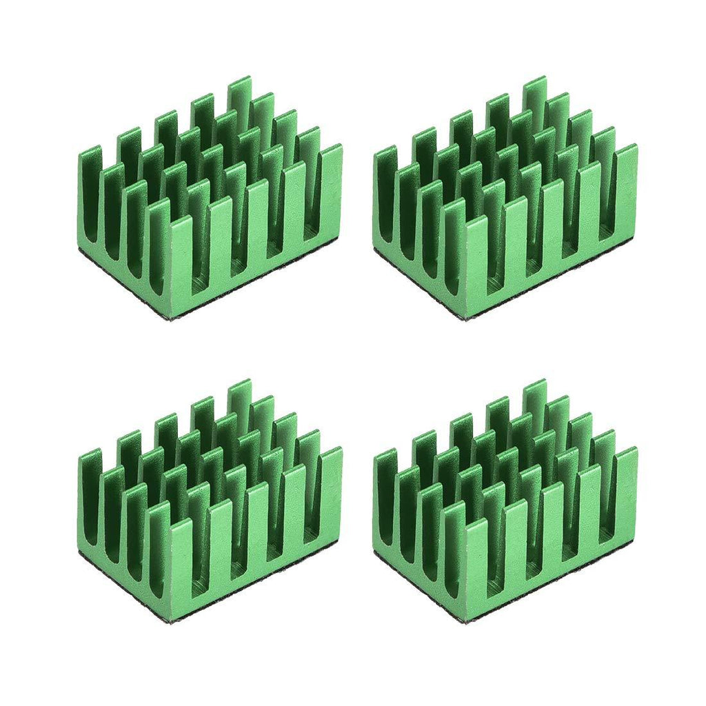 uxcell 11x20x14mm Green Aluminum Heatsink Self Adhesive Pad Cooler for Cooling 3D Printers 4Pcs