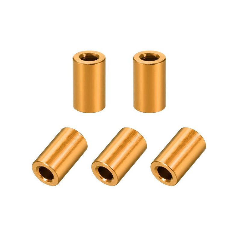 uxcell 5 Pcs Round Aluminum Standoff Column Spacer 3.1x6x10mm(IDxODxH) Unthreaded Golden Tone for Drone FPV Quadcopter Racing RC Multirotors Parts DIY 10mm Gold