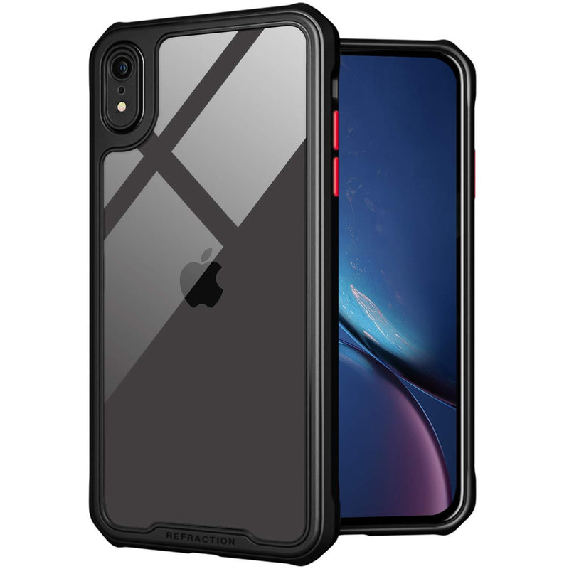 TENOC Phone Case for Apple iPhone XR Case, Clear Back Cover Bumper Case Compatible for iPhone XR 6.1-Inch, Black