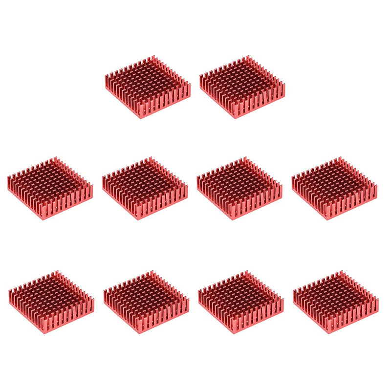uxcell Electronic Radiators Heatsink for Stepper Motor,3D Printer 40x40x11mm Red 10pcs