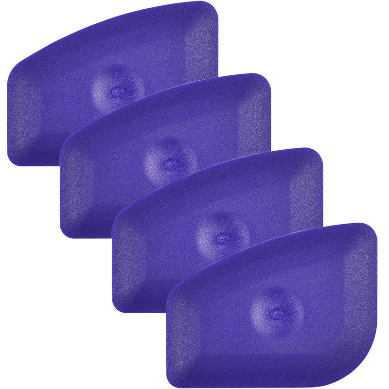 AHCHAY Small Handy Plastic Scraper Flexible Card Round Edge for Home Universal Cleaning Squeegee, Pack of 4