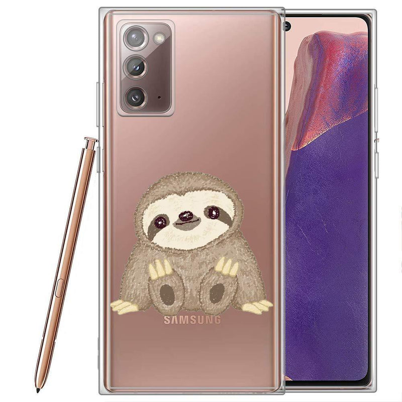 Phone Case for Samsung Galaxy Note 20 Ultra 5G,Clear Phone Case with Design Sloth TPU Soft Bumper Shock Absorption Slim Protective Cover