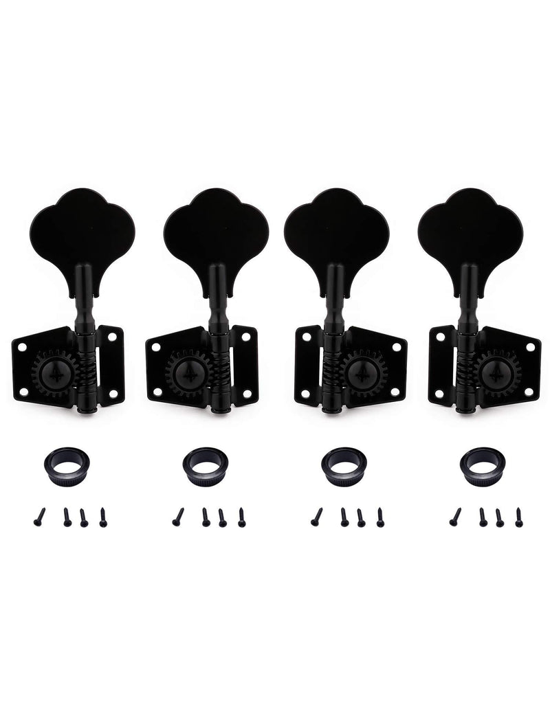 Metallor Bass Tuning Machines Tuning Pegs Tuning Keys Machine Heads Tuners Vintage Open Gear 2 Left 2 Right for P Bass J Bass Guitar Parts Replacement Black. 2L 2R-Black