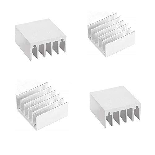 LuoQiuFa (Pack of 4) Silver Tone Aluminum Heatsink Cooler Radiator Cooling 30mm x 30mm x15mm Heat Sink Module Cooler Fin