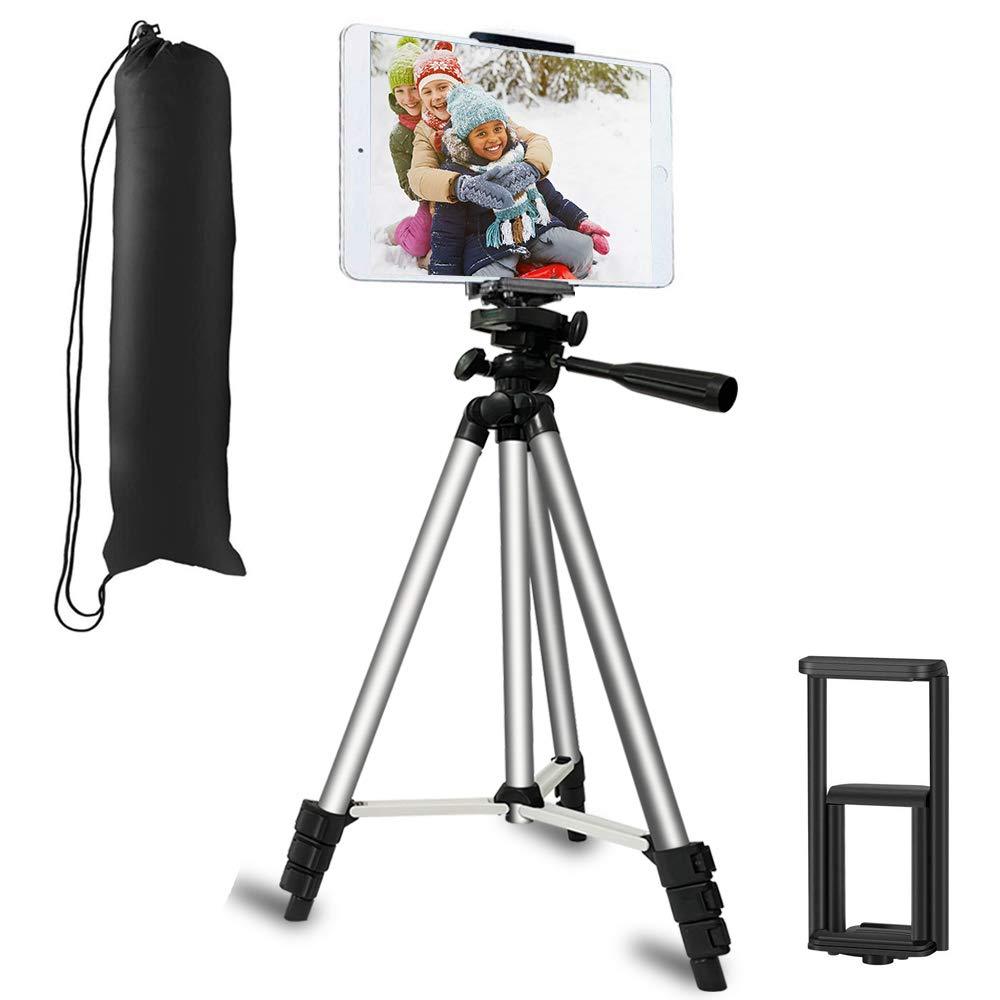 Tripod for ipad, MOCHUAN 53" Tripod for iPhone Camera Tablet, Lightweight Extendable Tripod Stand with Remote Shutter, Universal 2 in 1 Phone/Tablet Holder, for Smartphone, Tablet, Camera