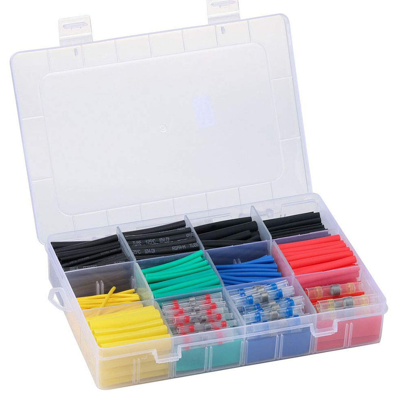 530pcs 2:1 Heat Shrink Tubing Kit with 50pcs Solder Seal Wire Connectors,1/17 1/12 1/8 1/6 1/5 1/4 5/16 2/5 inch Industrial Shrink Tube Wrap Assortment for Electrical Cable 580 Medium