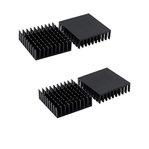 LUOQOIFA(4Pcs) Heatsink 35 x 35 x 10mm / 1.4'' x 1.4'' x 0.4'' Aluminum Cooling Fin Module Radiator Cooler Black
