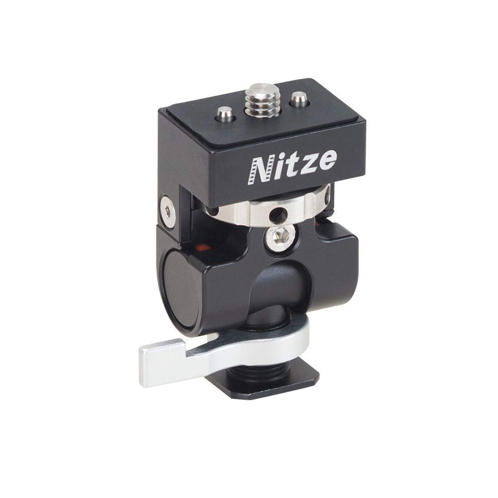 Nitze Monitor Holder Mount ELF Series Low Profile QR Cold Shoe to 1/4”-20 Screw with Locating Pins - N54-G1