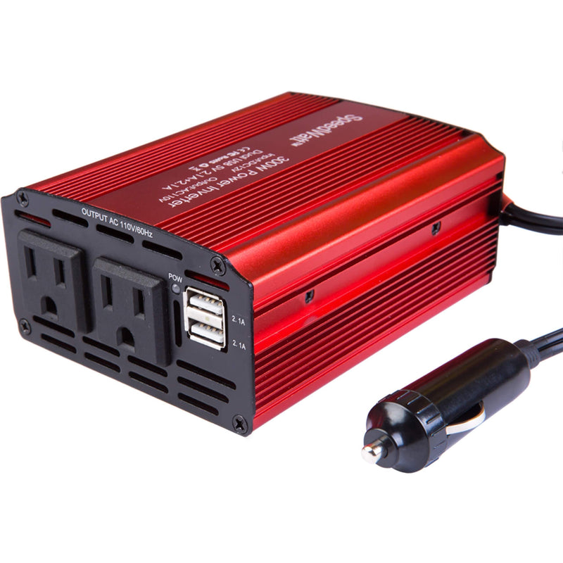 AC 300W SpeedWatt DC 12V to AC 110V Car Inverter Power Inverter with 4.2A Dual USB Car Adapter