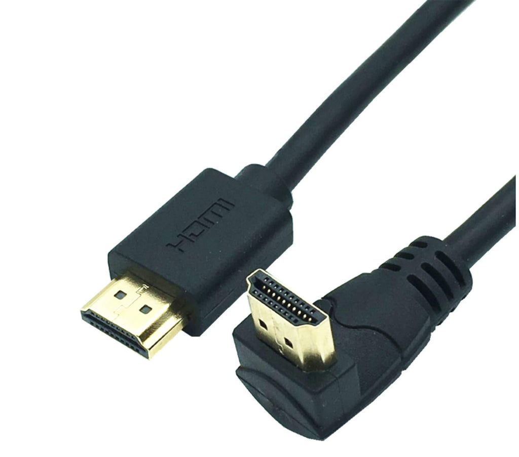 Meiyangjx HDMI 2.0 Male to Male Cable 90 Degree, Gold Plated High Speed HDMI Male to Male (Down/Left/Right Angle) HD Cable 60Hz, 4K 2K (M/M) 6 Feet / 1.8m (Down(270 Degree)) Down(270 Degree)