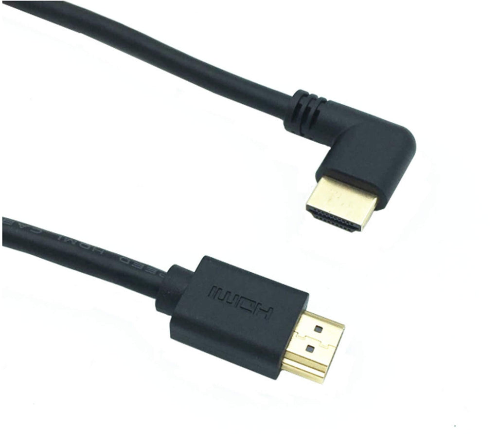 Meiyangjx HDMI 2.0 Male to Male Cable 90 Degree, Gold Plated High Speed HDMI Male to Male (Down/Left/Right Angle) HD Cable 60Hz, 4K 2K (M/M) 6 Feet / 1.8m (Left) Left