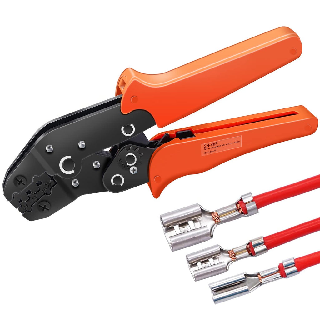 Twidec/Wire Crimping Pliers 2.8/4.8/6.3 mm Spade 26-16AMG Crimping Tools Manual Crimp Fold Tool for Open Barrel Terminals SN-48B