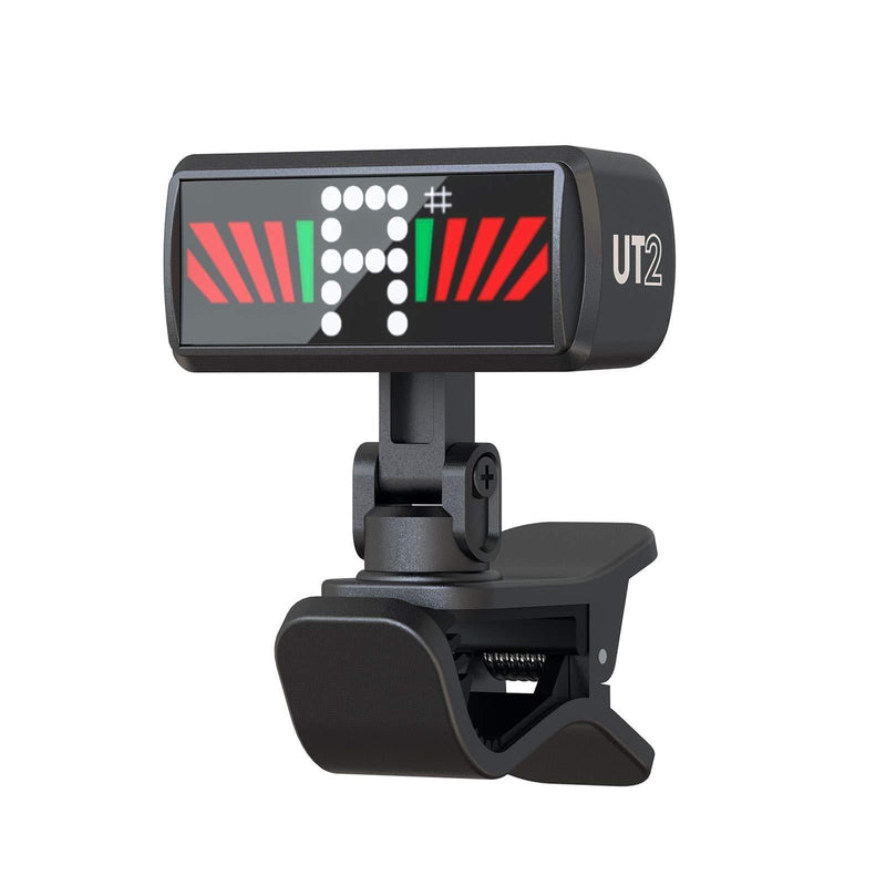 KLIQ Ultra-TinyTuner (UT2), Micro Clip-On Tuner - for use with Guitar, Ukulele, Violin, Bass and all stringed instruments (for Acoustic & Electric Guitar, Bass, Mandolin, Violin, Ukulele, and Banjo) UT2