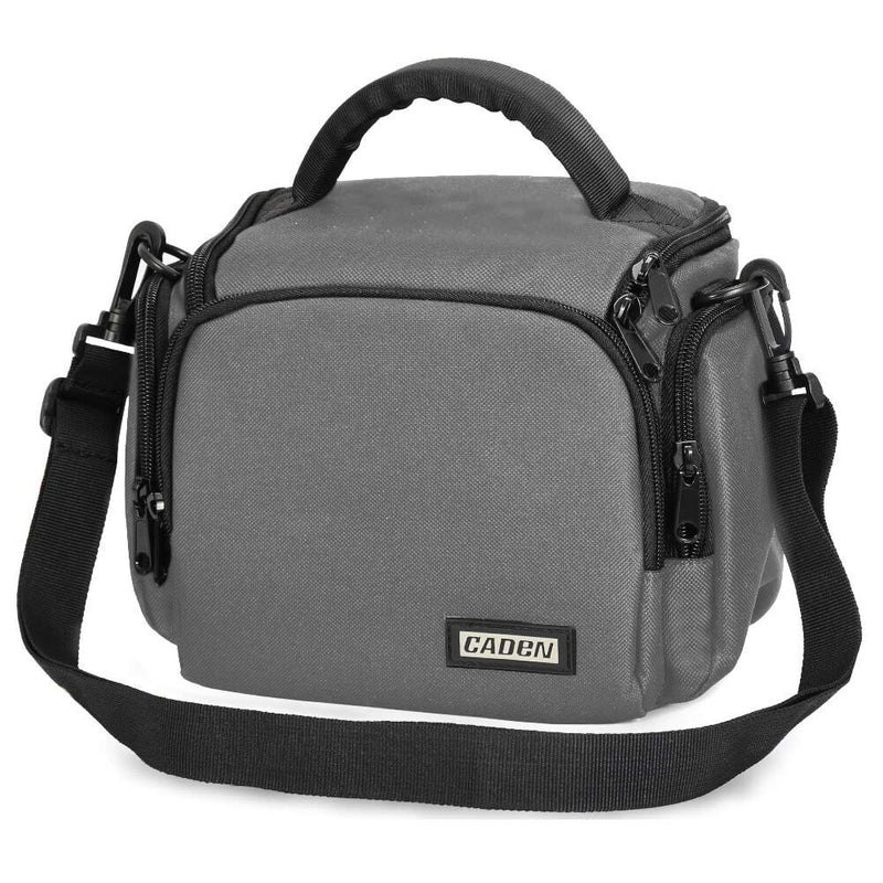 [AUSTRALIA] - CADeN Compact Camera Shoulder Crossbody Bag Case Compatible for Nikon, Canon, Sony SLR/DSLR Mirrorless Cameras and Lenses Waterproof Grey Small 