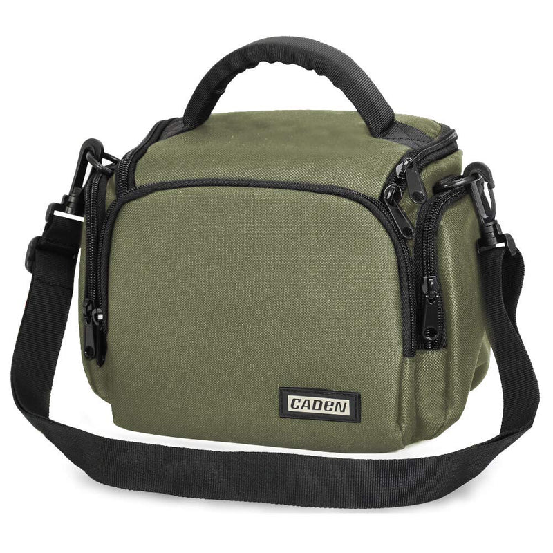 CADeN Compact Camera Shoulder Crossbody Bag Case Compatible for Nikon, Canon, Sony SLR/DSLR Mirrorless Cameras and Lenses Waterproof Green Small