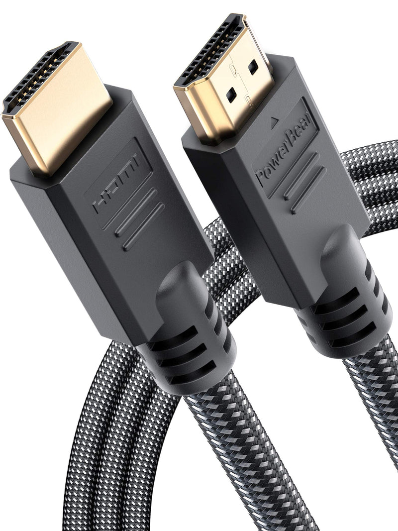 PowerBear 4K HDMI Cable 10 ft [3 Pack] High Speed, Braided Nylon & Gold Connectors, 4K @ 60Hz, Ultra HD, 2K, 1080P Compatible | for Laptop, Monitor, PS5, PS4, Xbox One, Fire TV, Apple TV & More 10 Feet 3