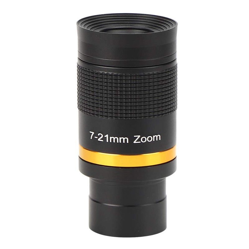 Telescope Eyepieces, 7‑21mm Continuous Zoom Eyepiece 1.25 inches 31.7 MM Barlow Lens Black for Astronomy Telescope