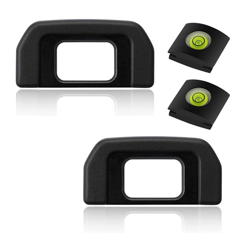 D7500 Viewfinder Eyecup Eyepiece DK28 for Nikon D7500 DX-Format DSLR and Hot Shoe Level[2+2 Packs], Replace Nikon Eyepiece DK-28, Fire Rock Camera Level Viewfinder Accessories DK28 DK-28-2Packs