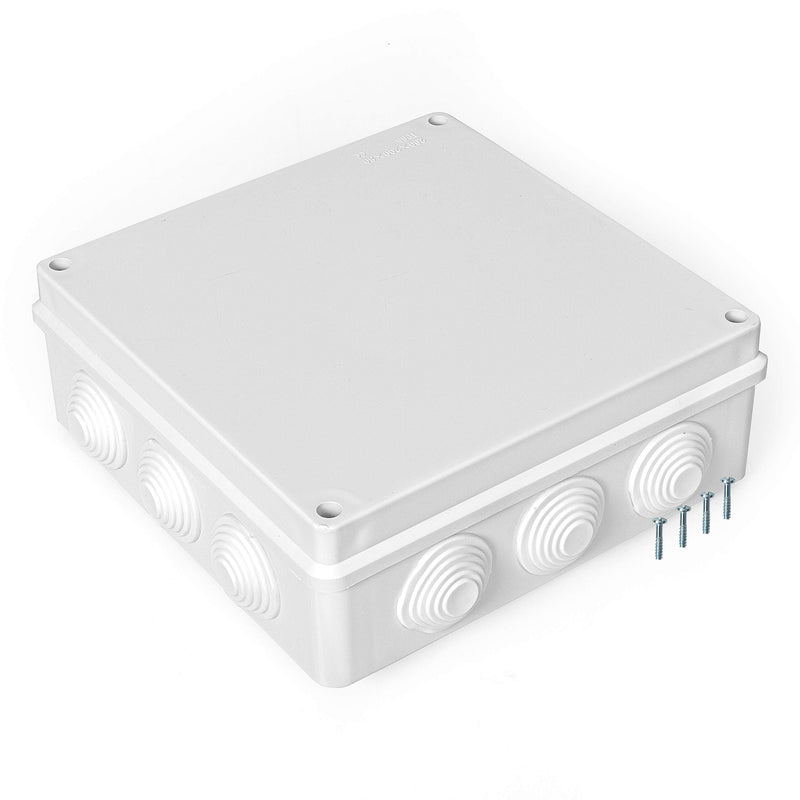 Outdoor Electrical Junction Box - 8 x 8 Inch Waterproof Plastic Box with Cover for Electronics Large Square - 8" x 8"