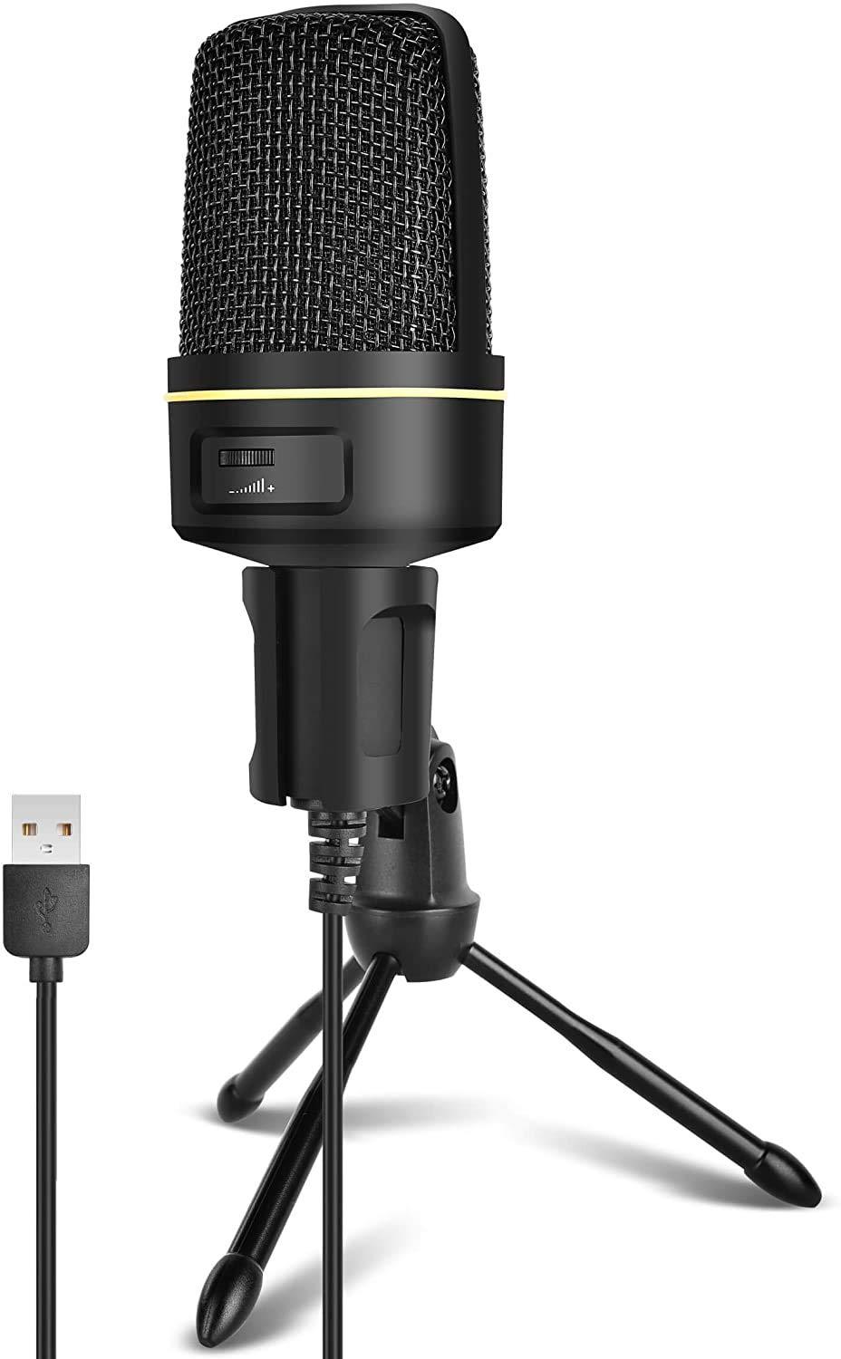 REMALL USB Microphone for Computer, Condenser Mic for PC Podcast,Studio Recording, Live Streaming, Karaoke Singing, with Stand
