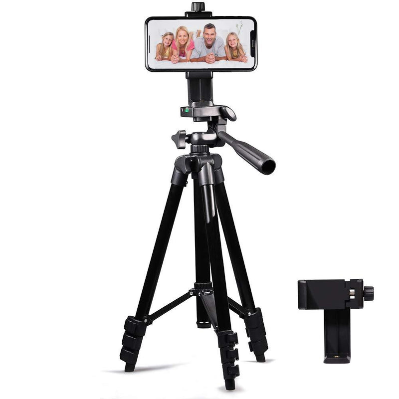 Jucuwe 42 Inch 360 Flexible Video Camera Phone Tripod with Phone Holder Mount, Lightweight Aluminum with Carry Bag