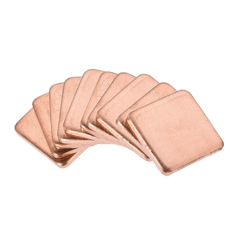 uxcell Flat IC Chipset Thermal Copper Heatsink for CPU GPU 15 x 15 x 1.8mm 10pcs 15x15x1.8mm