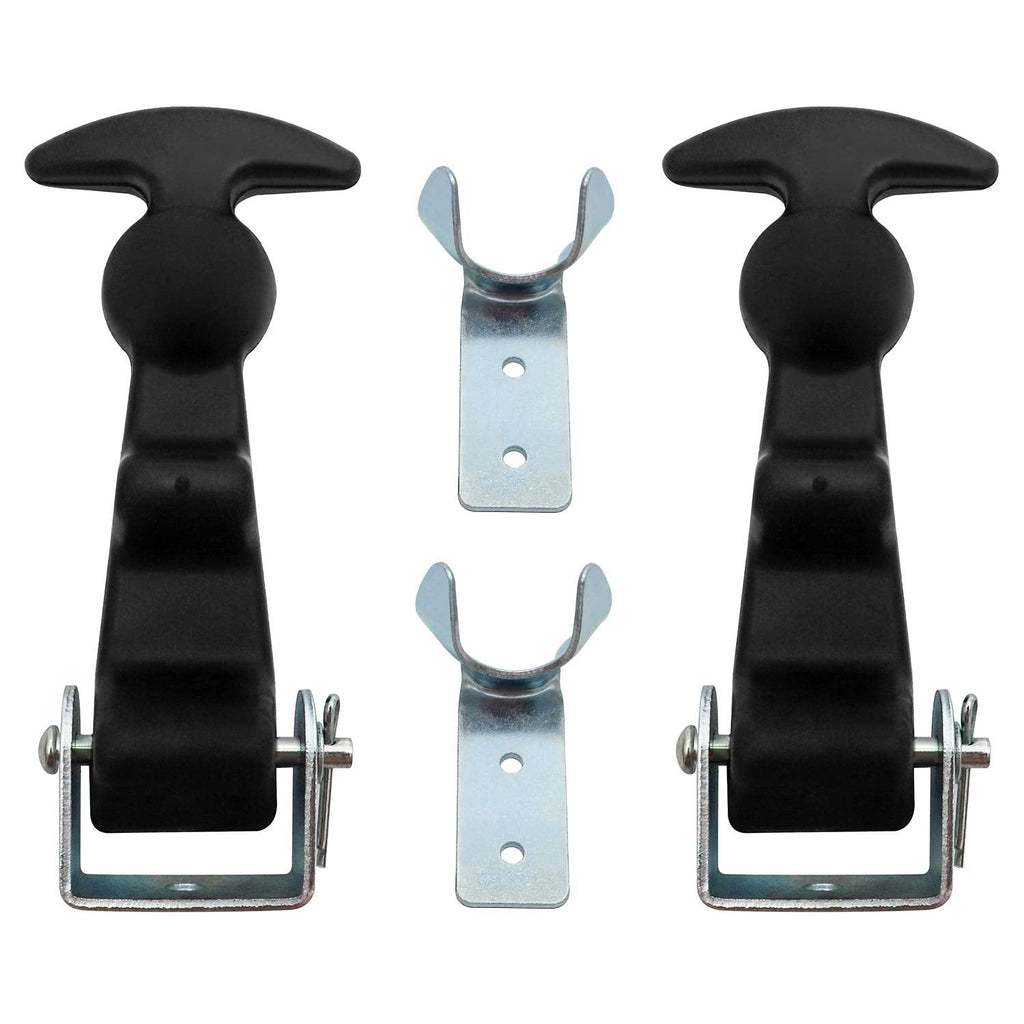 QWORK 2Packs 4.7 inch T-Handle Draw Latches with Brackets, Rubber Flexible Hood Catch t-Handle Hasp, for Tool Box, Hood, Vehicle Engine 2 Pack