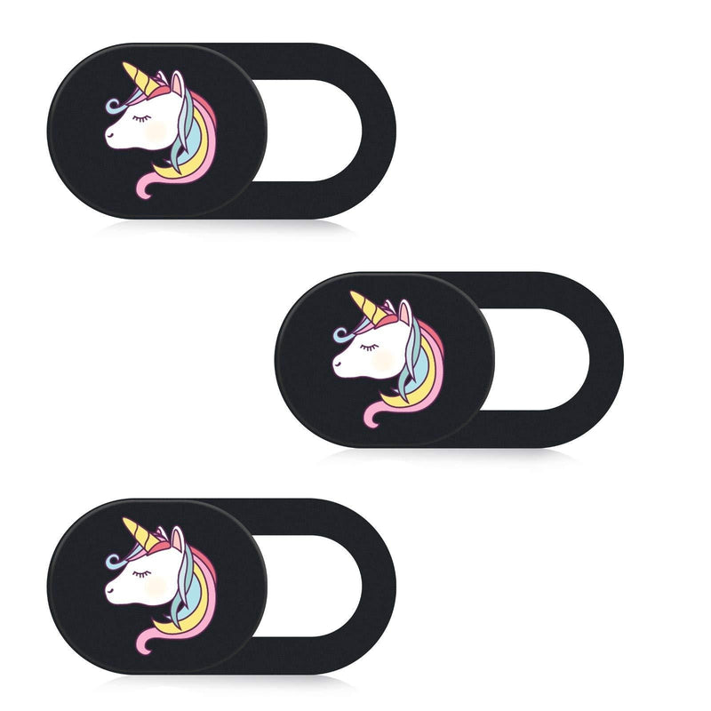 GJ Adventure Webcam Cover Protect Privacy Ultra Thin Slide Cute Compatible for Laptop, iPhone, iPad, iPad Mini, Android Phone, Echo Show, MacBook Pro, Tablet, PC - Unicorn (3 Pack) (Unicorn)