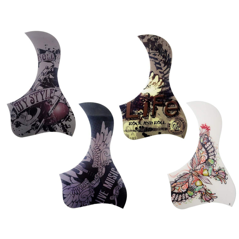 Honbay 4PCS Self Adhesive Anti-Scratch Hummingbird and Water Shaped Acoustic Guitar Pickguard