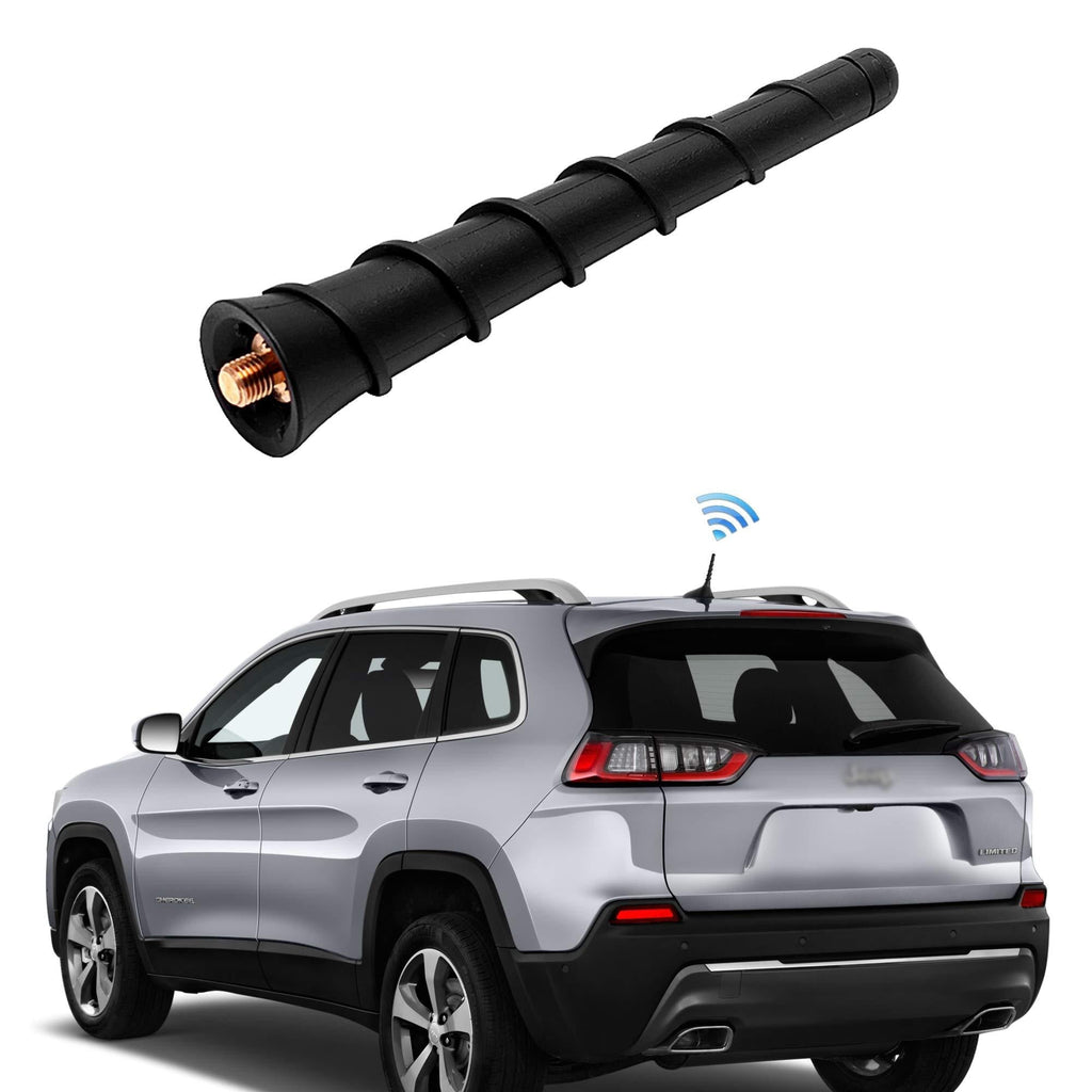 KSaAuto Short Antenna Compatible with Jeep Cherokee Jeep Grand Cherokee Dodge Durango Dart Journey Avenger Nitro Chrysler 200 Fiat 500 2011-2021 | 4.5" Roof Antenna Strong Reception Replacement