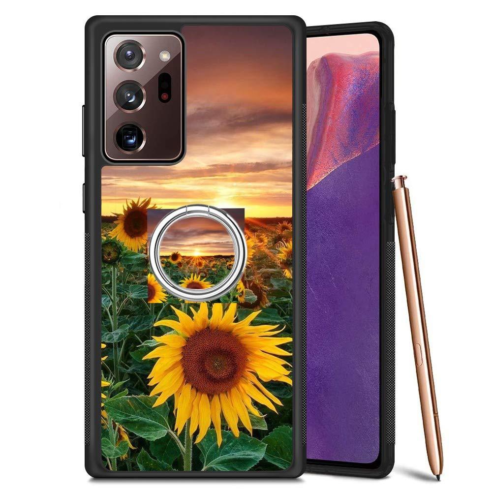 2020 Newly Samsung Galaxy Note 20 Ultra 5G Case Universal Custom Sunflower Samsung Galaxy Note 20 Ultra 5G Case with Ring Holder Kickstand Rotational Heavy Duty Armor Protective Soft TPU Bumper Shell