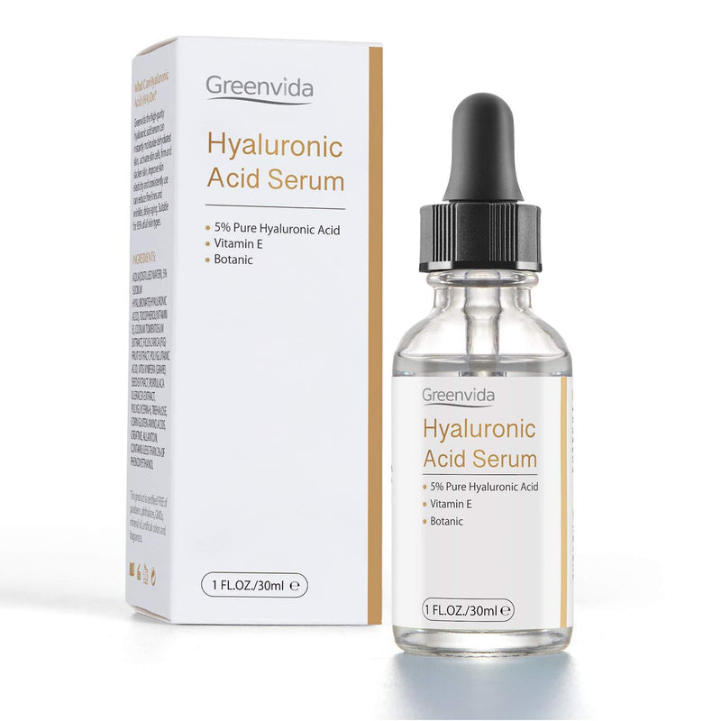 Hyaluronic Acid Serum for Face 1oz, Pure Organic HA Hydrating Serum Prevent Aging Wrinkle, Moisturizer for Dry Skin and Fine Lines Non-greasy Smooth All Skin 1 Fl Oz (Pack of 1)