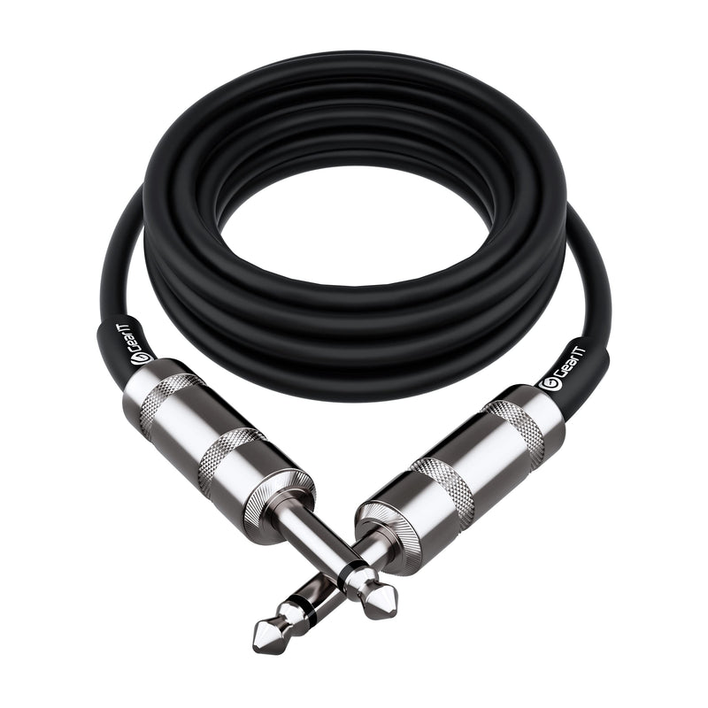 GearIT Professional Speaker Cable (10ft) 12AWG Pure Copper 1/4 inch to 1/4 inch TS Straight Male to Male for Amplifier, Speaker Cabinet, PA and DJ Audio 10 Feet Black