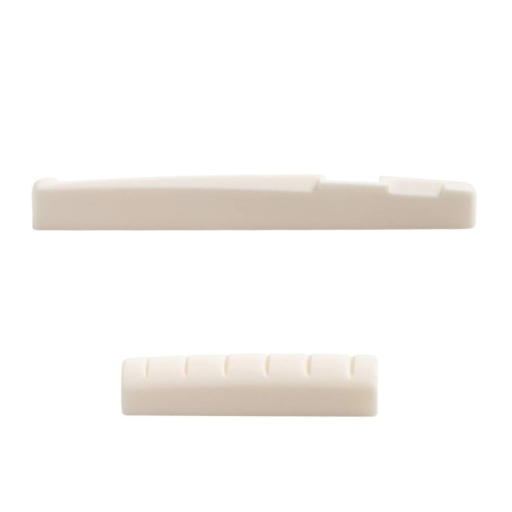 Randon 6 String Guitar Bridge Saddle and Nut Cattle Bone Slotted Replacement Compatible with Folk and Acoustic Guitar (Nut: 43×9×6mm+Saddle: 72×9.5×3mm) Nut: 43×9×6mm+Saddle: 72×9.5×3mm