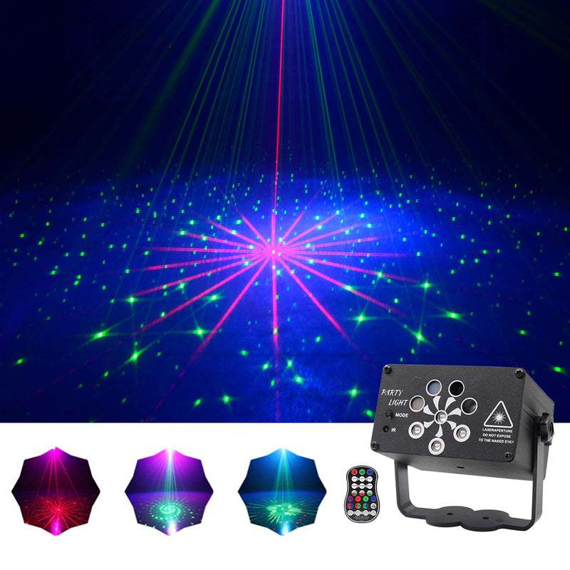 COCO FUN Laser Party Lights, Mini Portable Cordless Laser Lights Rechargeable RGB 240 Patterns Stage Lights Projector for Christmas Halloween Decorations Gift Birthday Disco Live Show Karaoke KTV Bar