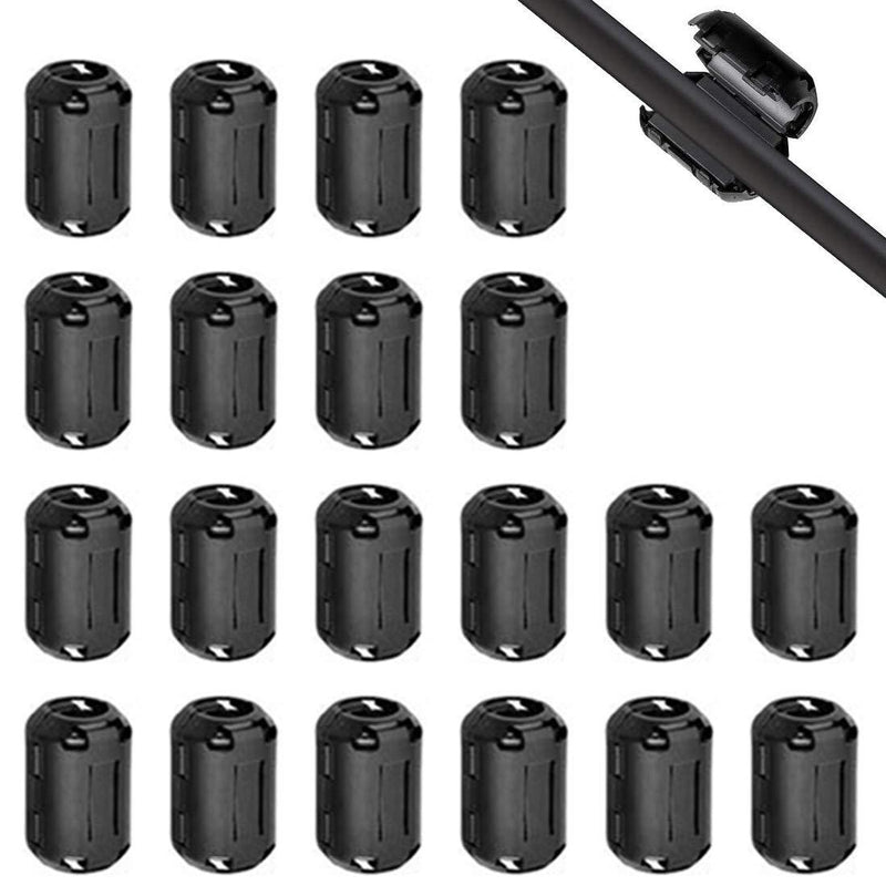 20PCS Clip-on Ferrite Cores EMI RFI Noise Filter Cable Ring Noise Suppressor Cable Clip for 9mm Diameter Cable